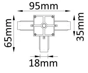 Соединитель T-образный (однофазный) Crystal Lux CLT 0.211 03 BL