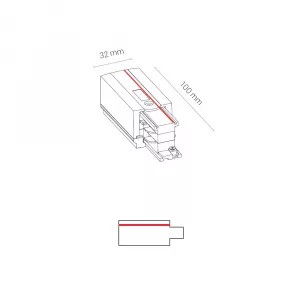 Заглушка с питанием для трехфазной трековой системы левая Nowodvorski Ctls Power Black 8233