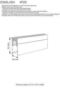 Шинопровод магнитный накладной Crystal Lux CLT 0.113 01 L2000 BL