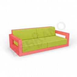 Диван Quarter lounge с подушками Chili Red / Green