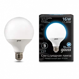 Лампа Gauss G95 16W 1540lm 4100K E27 LED 1/20