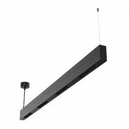 Светодиодный светильник"ВАРТОН" Stellar-Line Comfort Up n Down подвесной 1200х35х75 мм 56 ВТ 4000К RAL9005 черный матовый с линзами 50 градусов двойная засветка