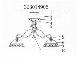 Потолочный светильник MW-Light Аида коричневый 323014905